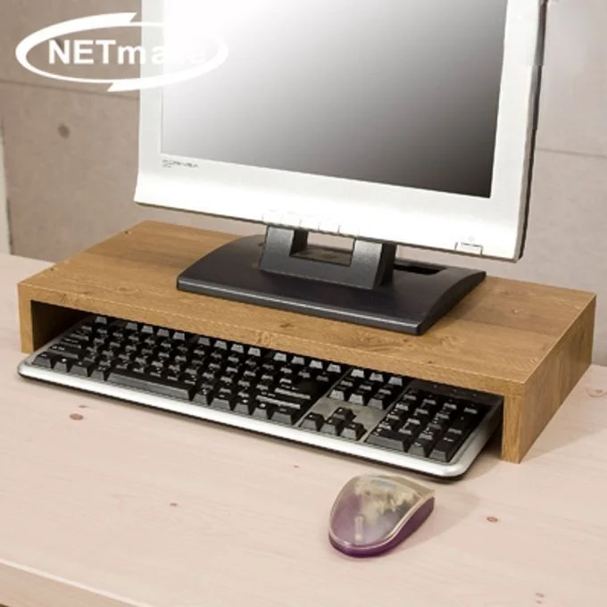 넷메이트 모니터 받침대 모니터 거치대 선반 1단 엔틱
