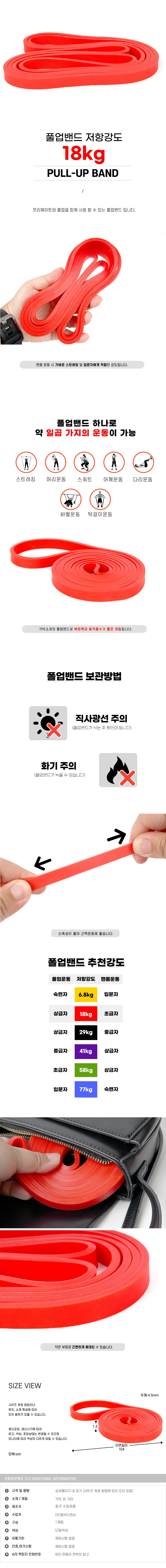 풀업밴드 턱걸이보조밴드 근력운동 헬스밴드 18kg 상세1