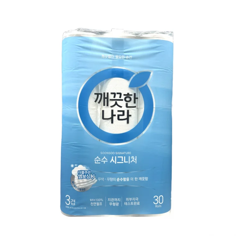 깨끗한나라 순수 시그니처 화장지 30롤 휴지 두루마리 무형광 무색 무향 천연펄프