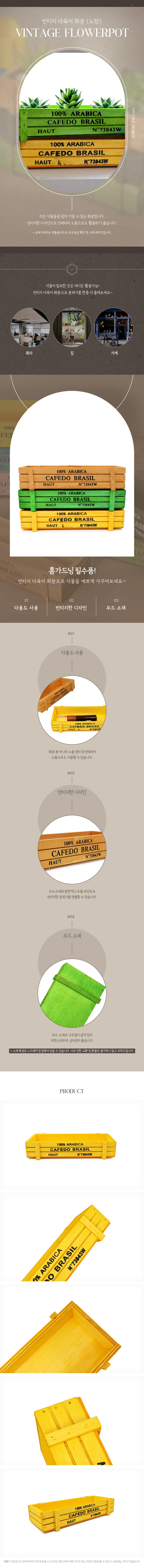 빈티지 다육이 화분 1p 노랑 상세1