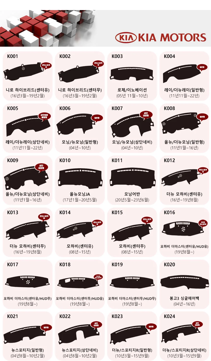대시보드커버패드 뉴카렌스 차량용 마이크로벨벳 커버 상세3