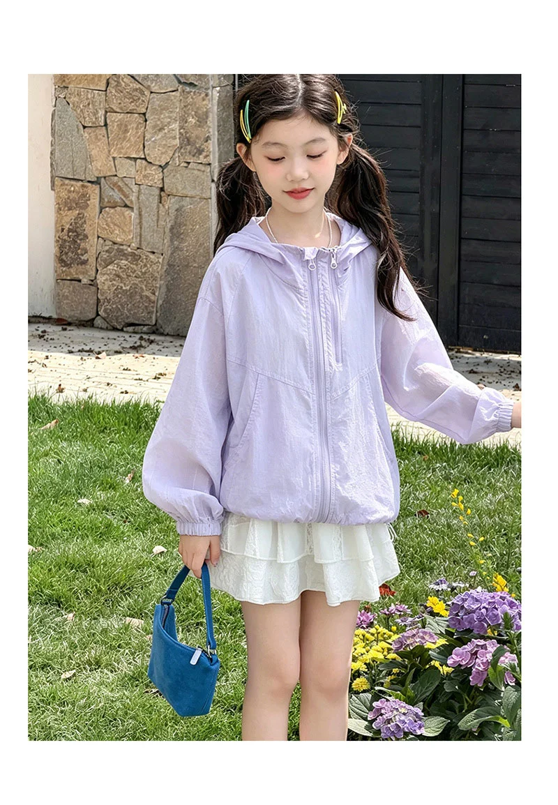 아동 주니어 키즈 여아 자켓 재킷 바람막이 점퍼 퍼플 상세5