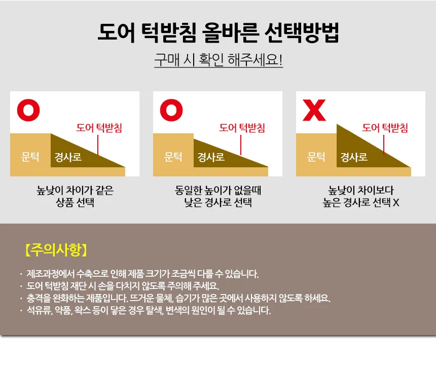 1P 도어 턱받침 도어턱받침문턱받침 휠체어진입단차해소기 안전문턱받침대 상세5