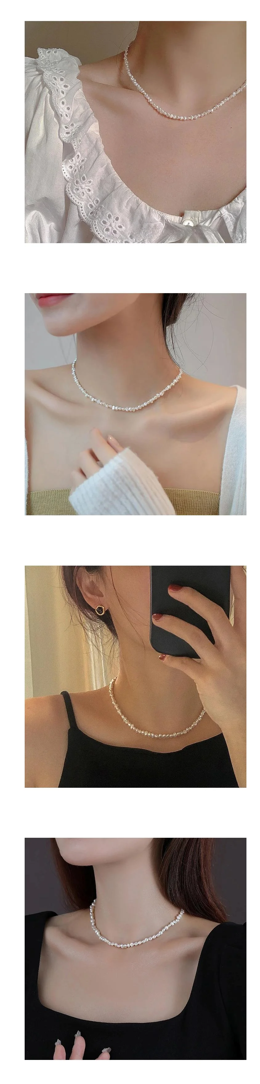 천연 진주목걸이 담수진주목걸이 단아한목걸이 상세4