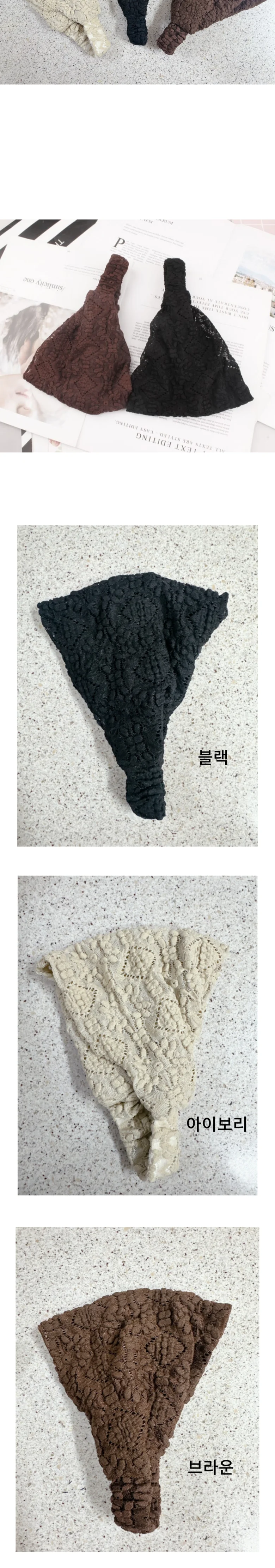 중년 여성 비니 조리 소프트 두건 주방 세안 헤어밴드 상세3