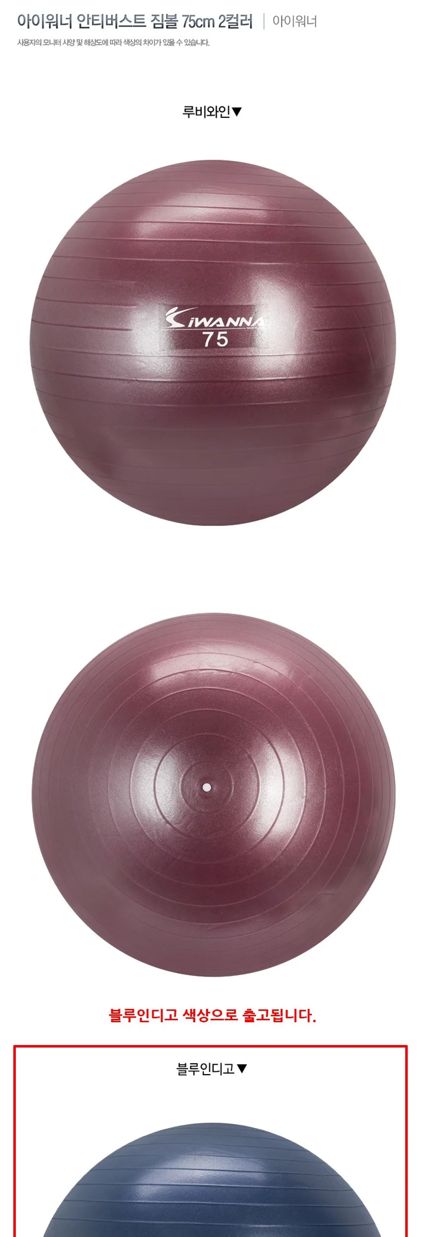안티버스트 짐볼 75cm 블루인디고 상세2