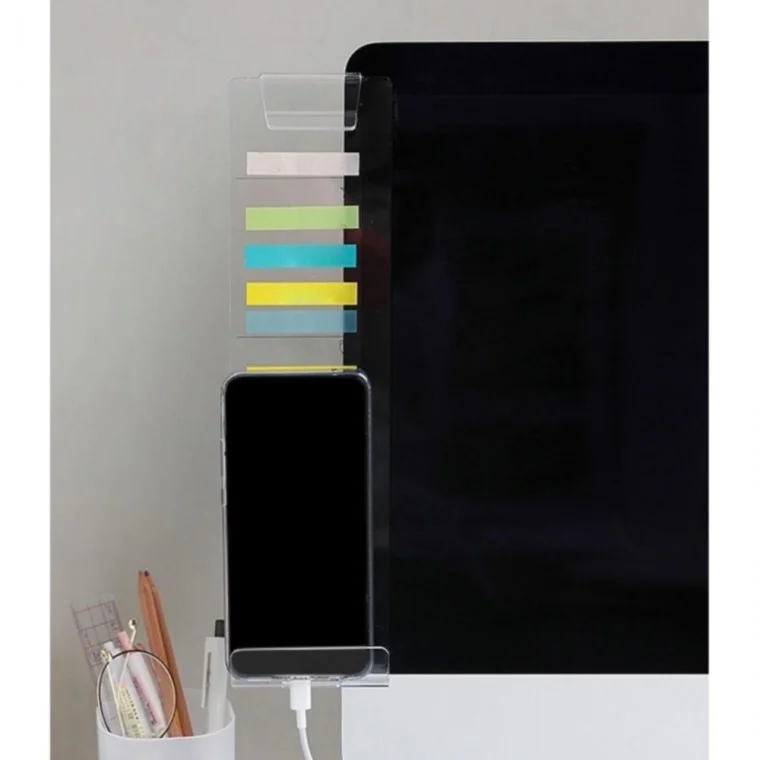 왼쪽/오른쪽 모니터 메모보드 투명 메모판 모니터 메모패드 사이드 메모보드 qnckrtlr