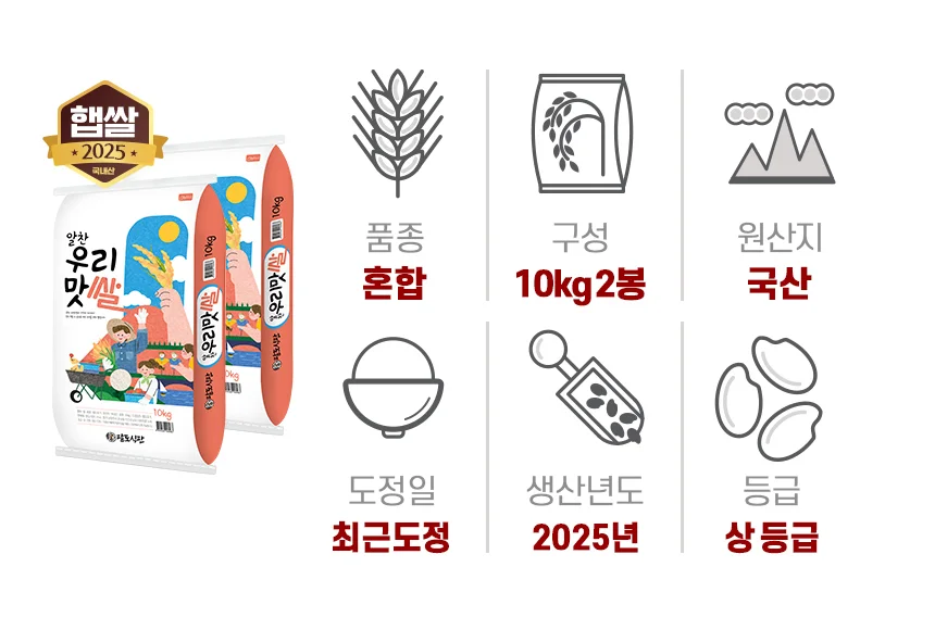 상등급 알찬 우리맛쌀 20kg(10kgX2포) 상세5