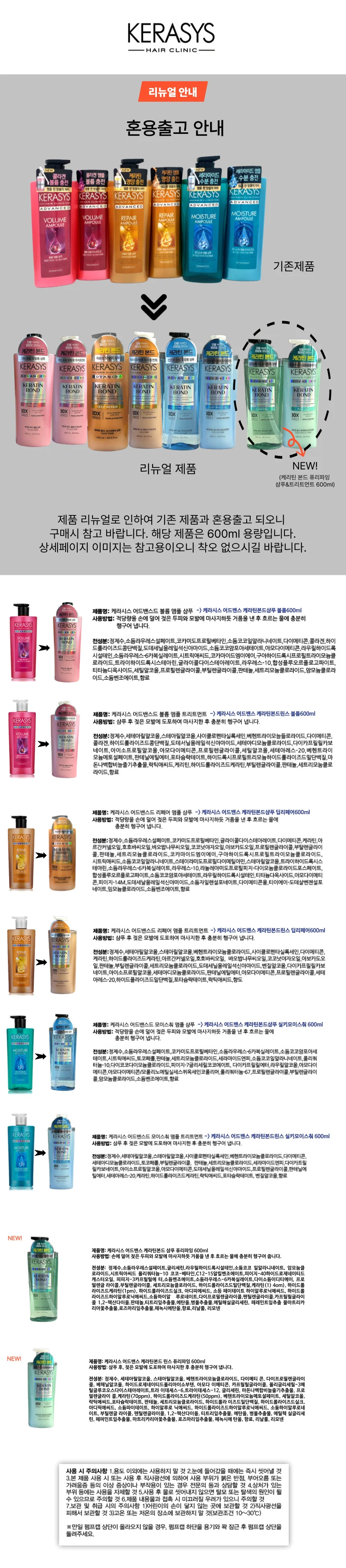 케라리스 손상모 손상두피 관리 케어 KERATIN BOND 600ml 상세1