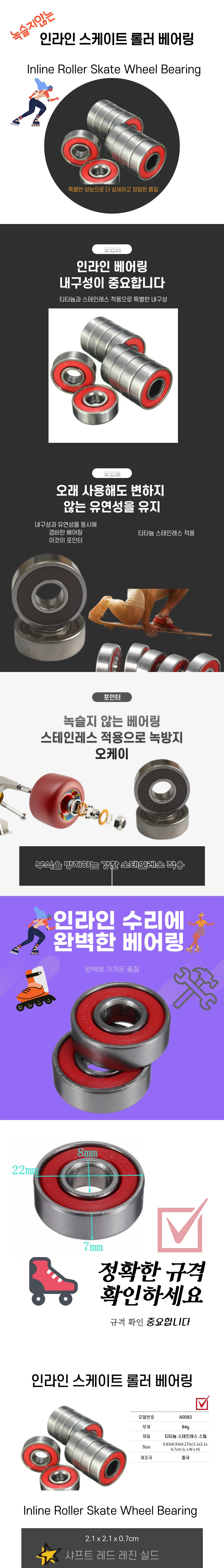 베어링 강철 롤러 인라인 스케이팅 메탈 상세1