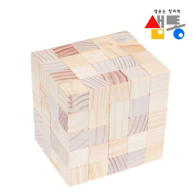 원목블럭 원목블록 쌓기놀이 수학교구 블럭쌓기 나무 2.5cm 100p