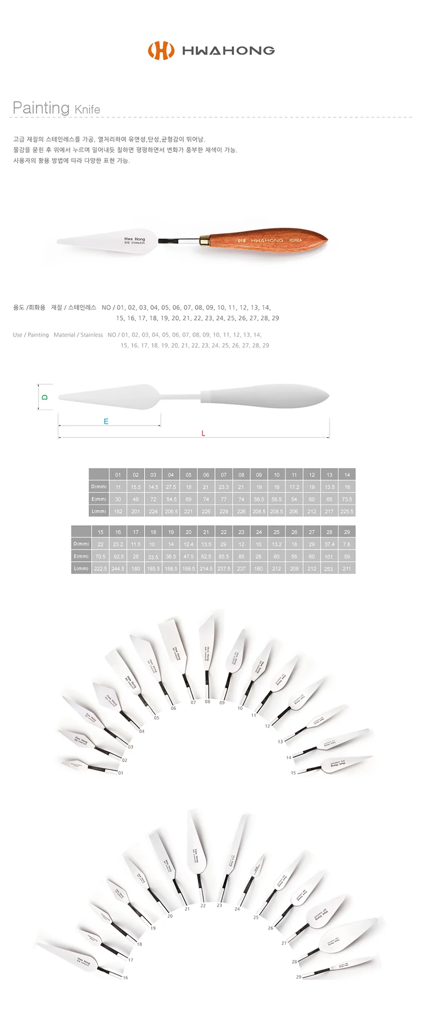 화홍 나이프 관리편한 NO 003 상세1
