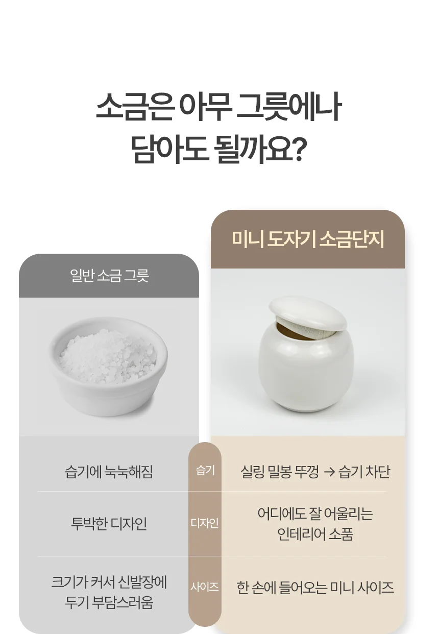 미니 도자기 항아리 소금단지 상세3