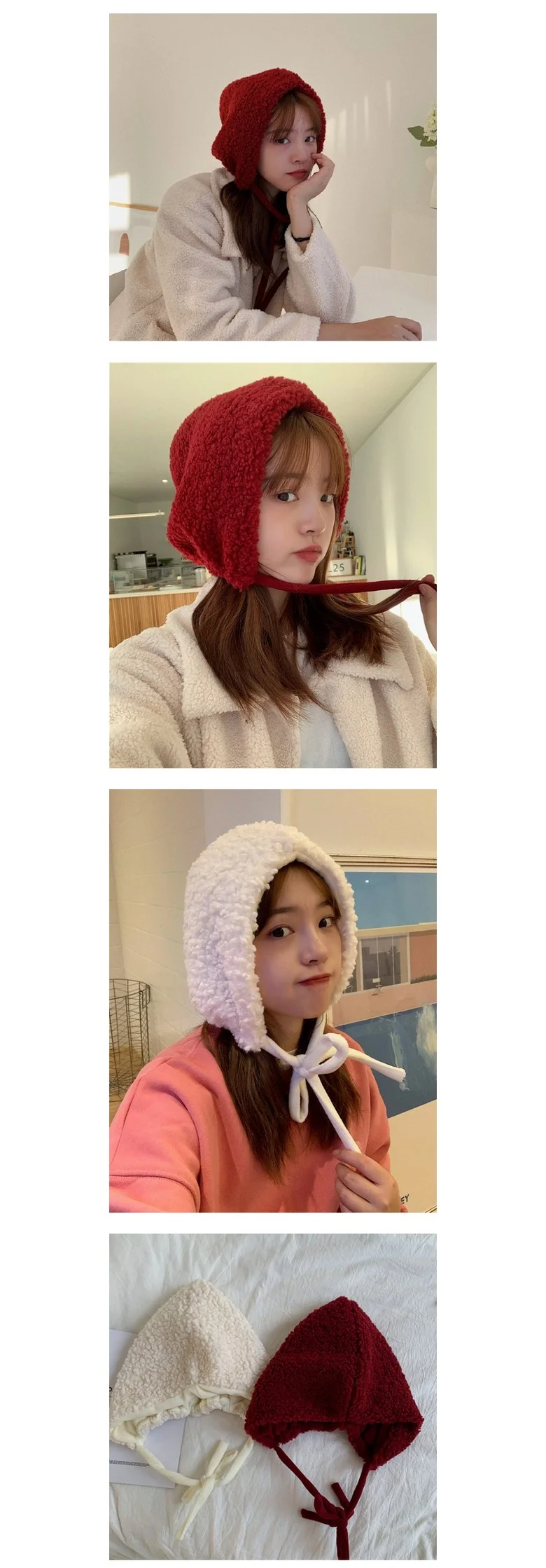 -당일출고- 헨델그레텔 뽀글이 후드 모자 겨울모자 털모자 상세2