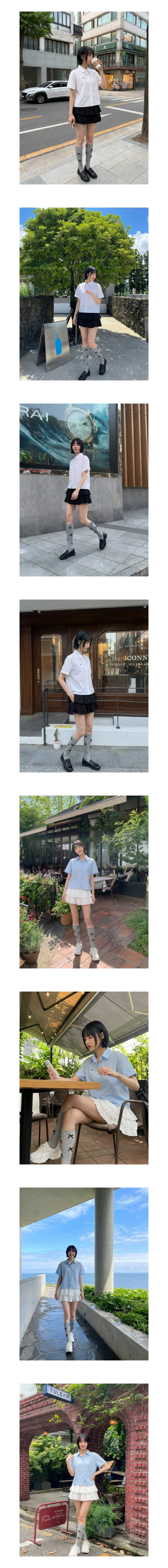 반팔 카라 여름 러블리 기본 베이직 셔츠 상세2