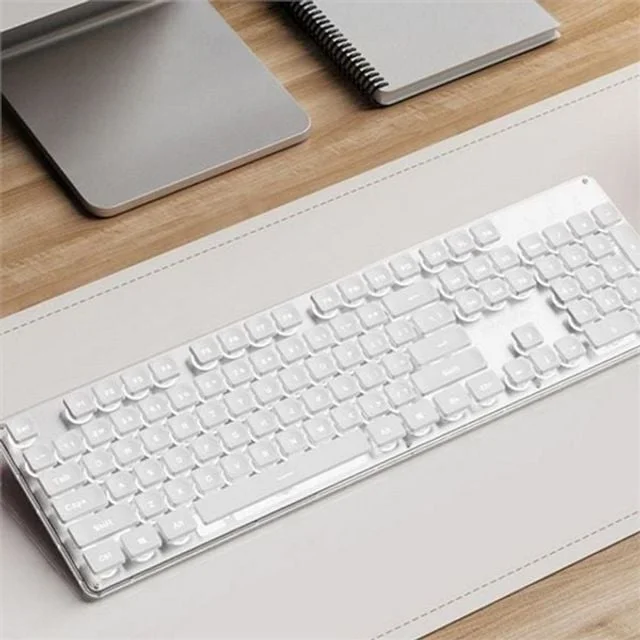 led 유선 키보드 저소음 유선 키보드 기계식 게이밍 사무용 컴퓨터 텐키리스 데스크탑 마우스