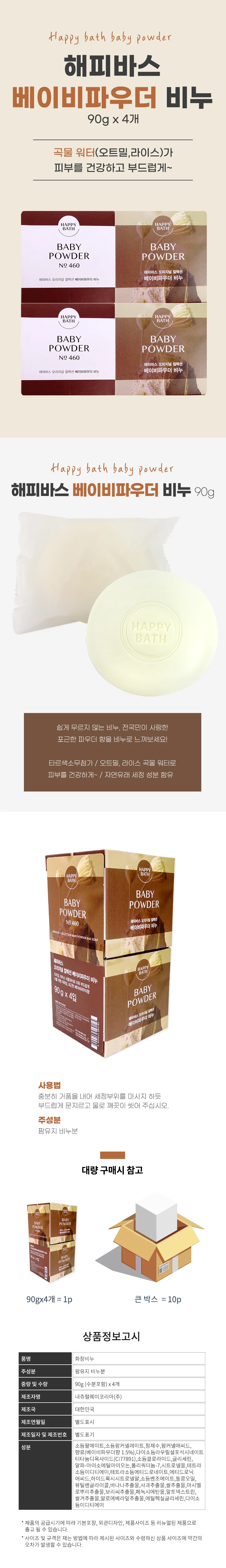 세안비누 90g 4P 택1 미용비누 비누세안 고체비누 상세3