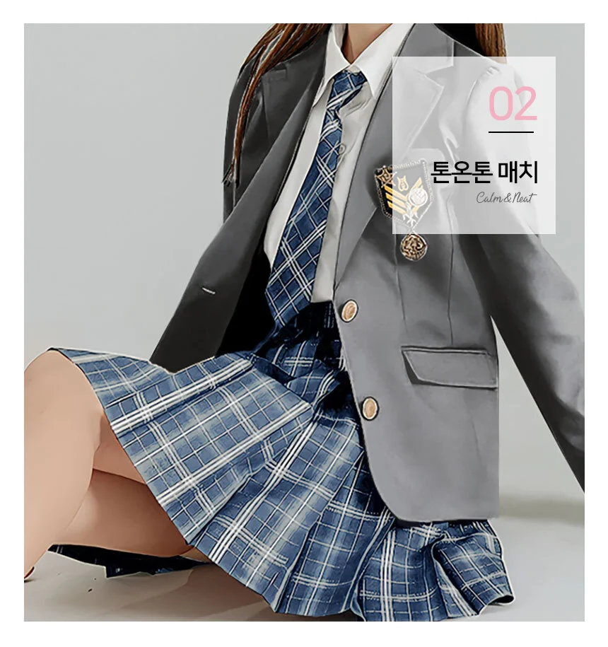 여자 교복 자켓 단품 그레이 L 상세5