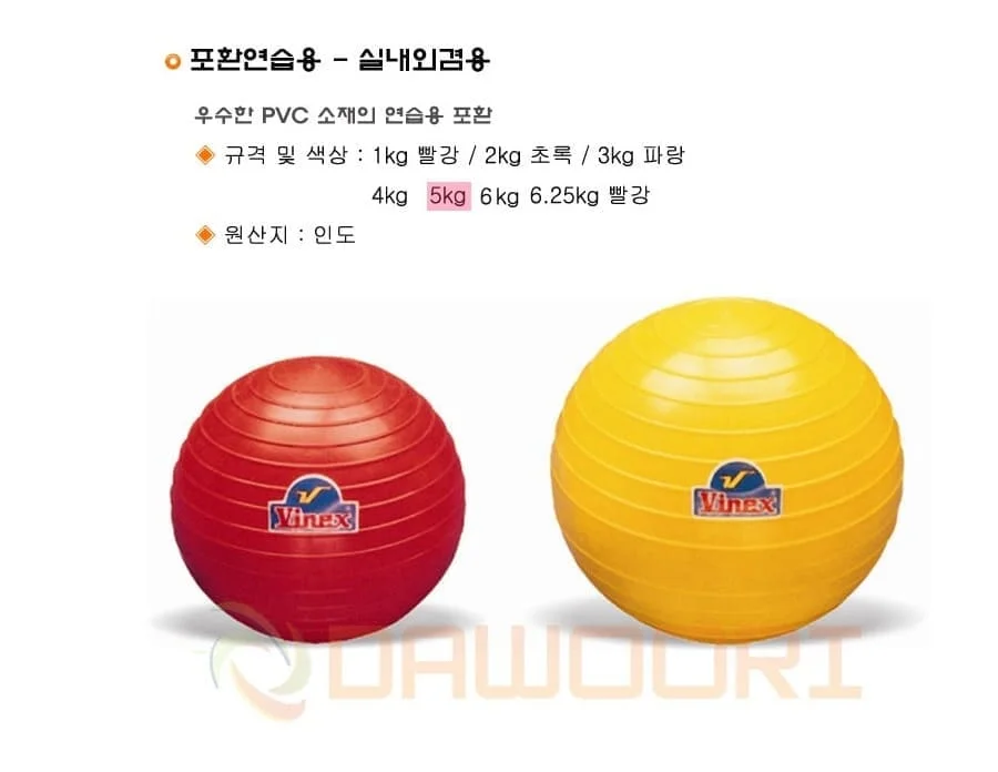 다우리 포환 연습공 포환던지기 육상 포환 공 5kg 상세2