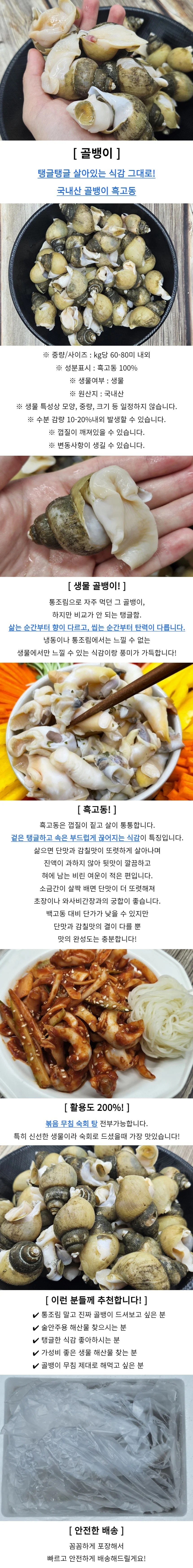 국내산 생물 골뱅이 4kg 상세1
