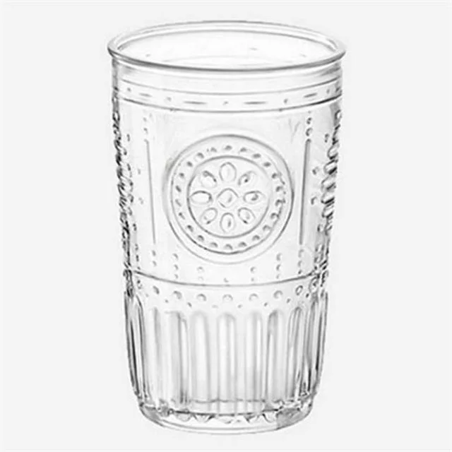 디자인 유리 컵 하이볼 유리 잔 레트로 생맥주 홈카페 음료 패턴 아이스