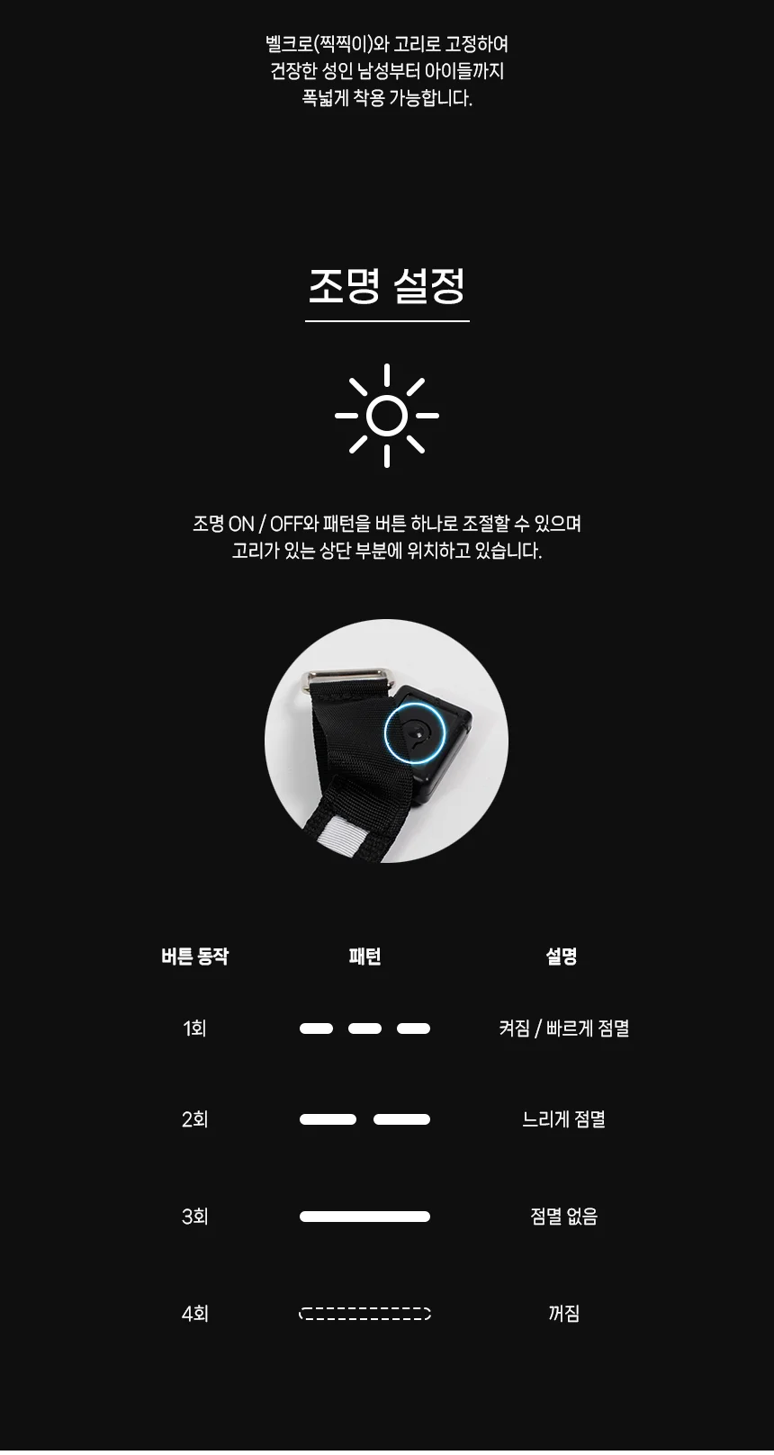 LED 암밴드 러닝 안전 자전거 야간 가방 클립 상세3