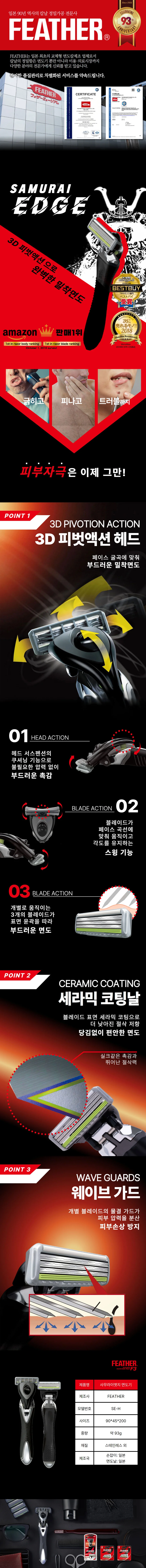사무라이엣지 날면도기 남성면도기 일본면도기 상세1