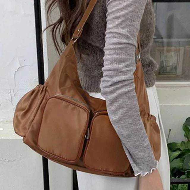 여성 멀티포켓 호보 숄더백 캐주얼 데일리 수납 크로스 가방 포켓백 여행가방