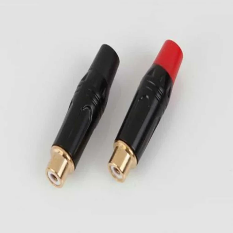 블랙 RCA(암) 납땜용 커텍터 2개입 납땜커넥터 암커넥터 오디오단자