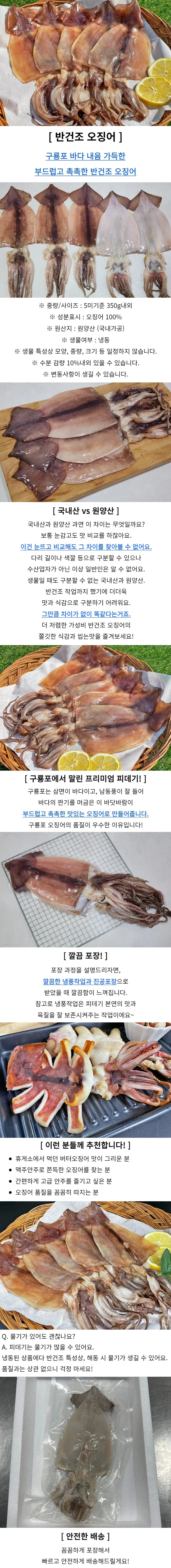 반건조 피데기 오징어 5미 소 상세1