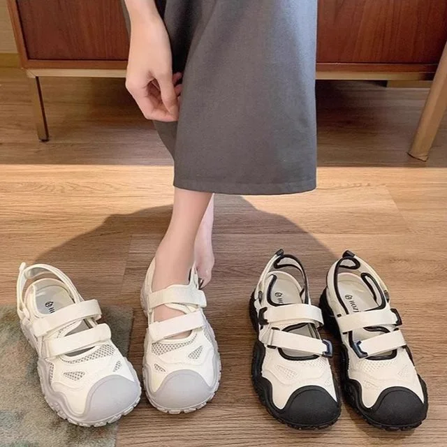 흰색샌들 여성샌들 통굽 여름 4cm 샌들 스트랩 여성통굽 여름통굽 발편한