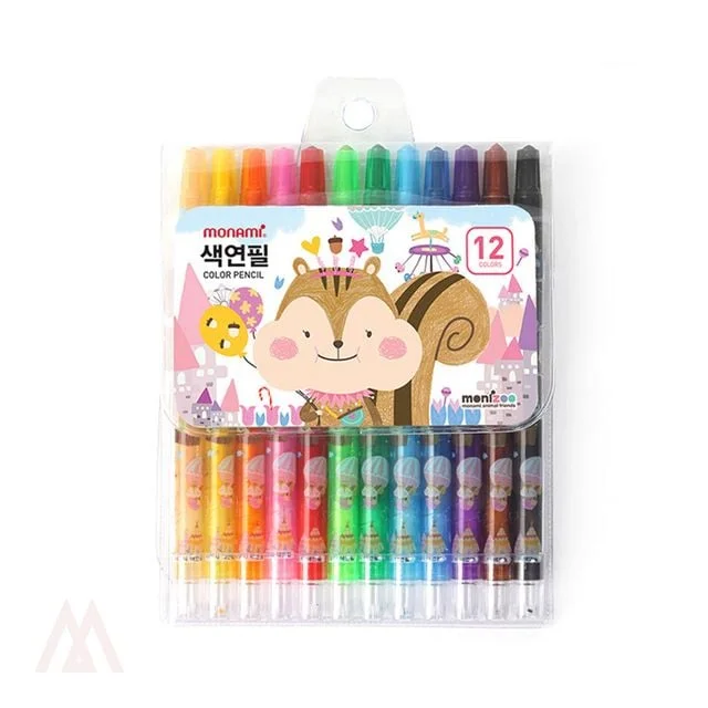 색연필 12색 핑크 생일선물 아이들이좋아하는 학교