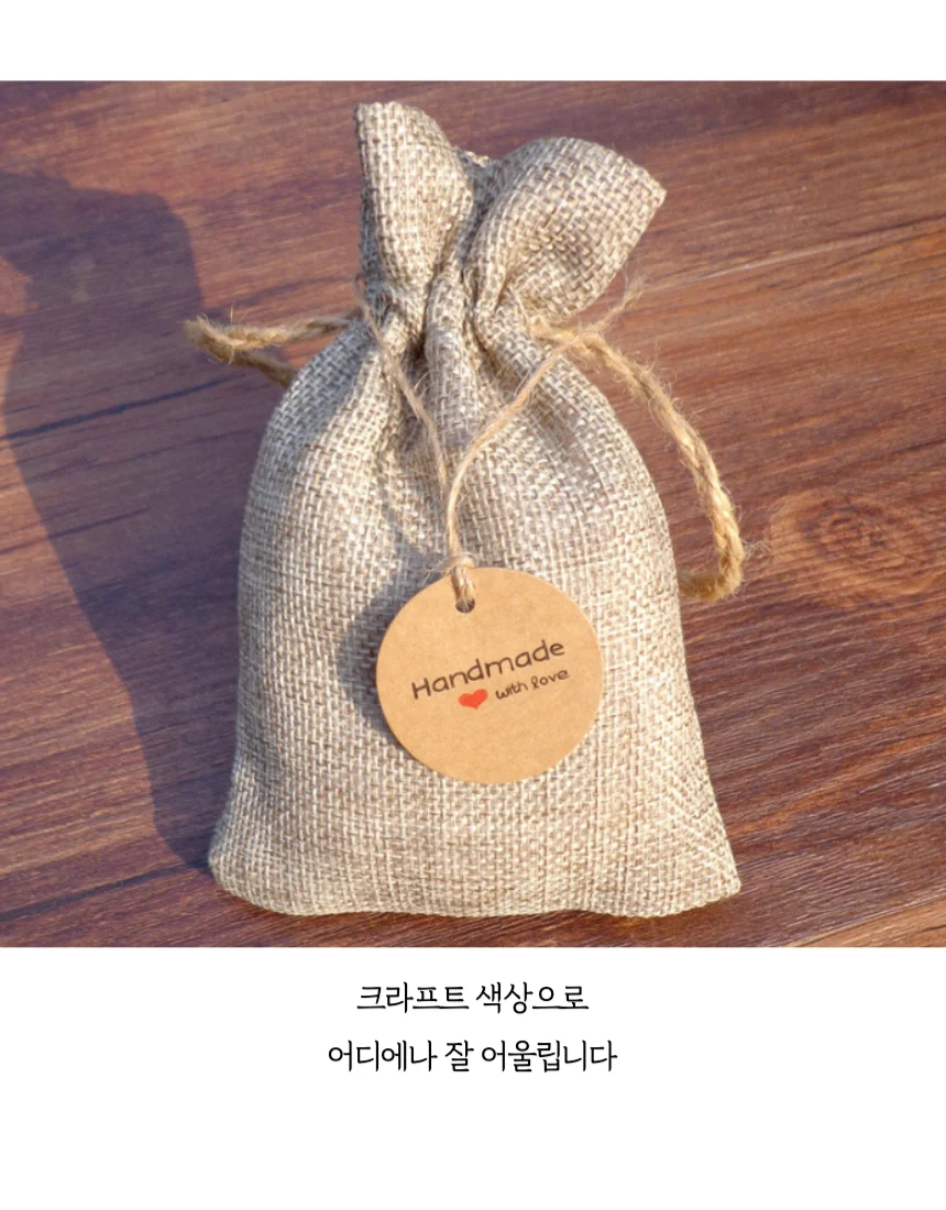 핸드메이드 태그 원형 종이택 200매 상세5