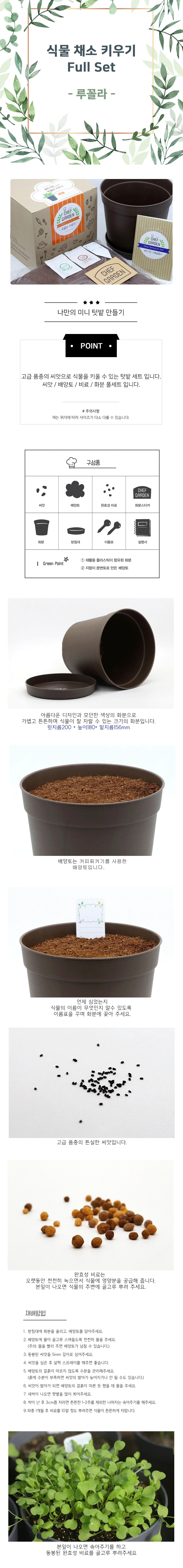 미니 미니화분 부추 사무실 거실 소형 쑥갓 래디시 식물 실내 상세1