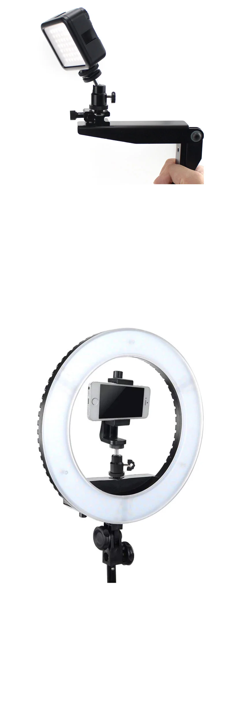 카메라 미니 핫슈 1/4 볼헤드 마운트 LED 조명 플래시 상세5