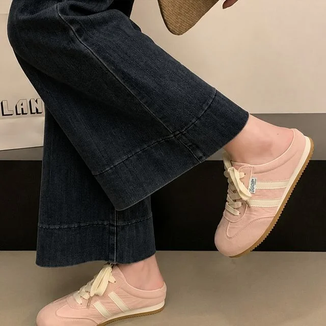 여성 독일군 스타일 배색 뮬 스니커즈 2color 운동화