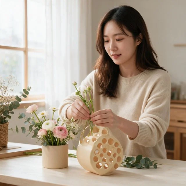 꽃꽂이 줄기 홀더 화병 꽃병 지지대 고정 장치 인테리어 꽃장식 화훼 자재