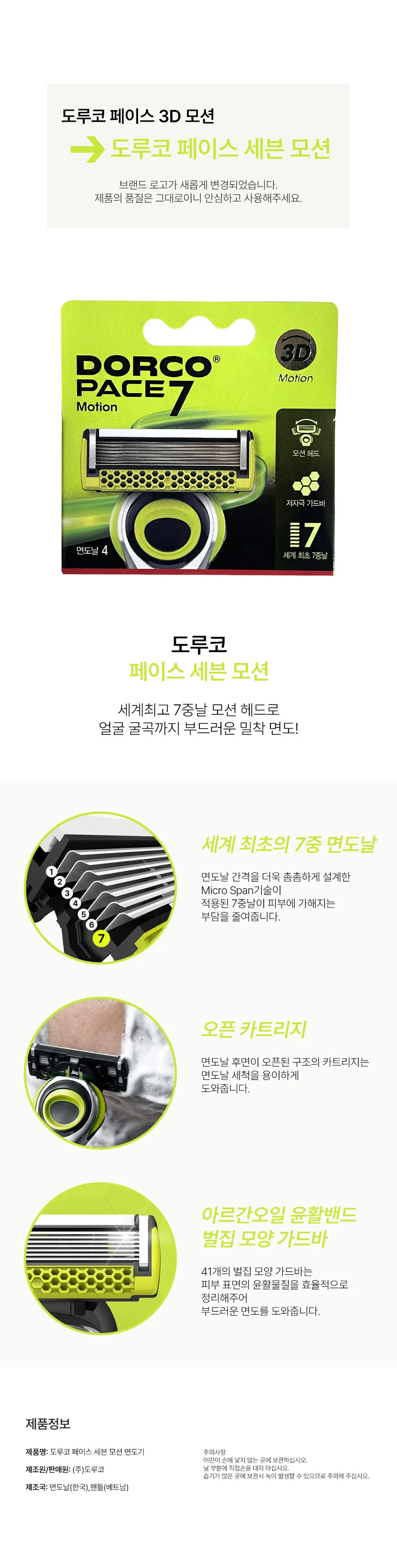 도루코 페이스 3D 모션 면도날 4개입 상세2