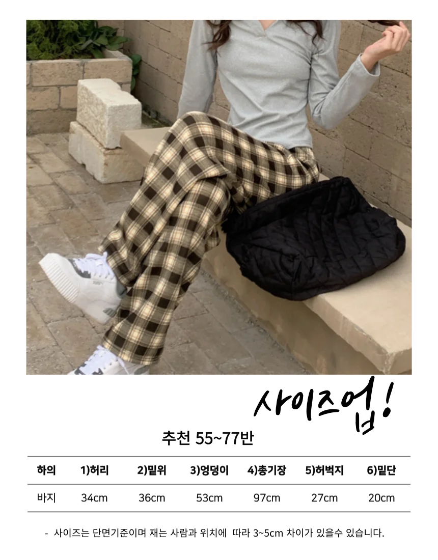 체크바지 기모 털바지 겨울용 남녀공용 6색상 상세3