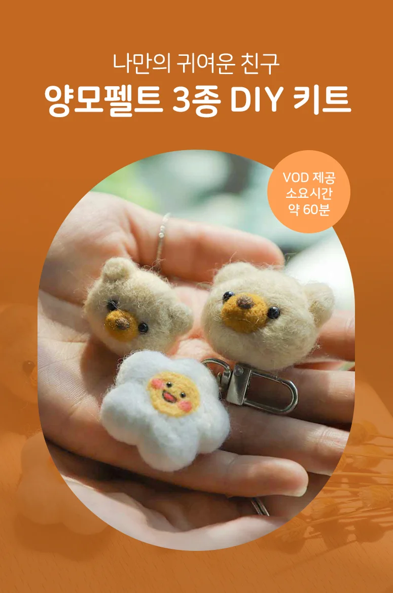 (솜씨키트) 깜찍하게. 특별하게. 콕콕콕 양모펠트 소품 만들기 DIY 키트 상세2