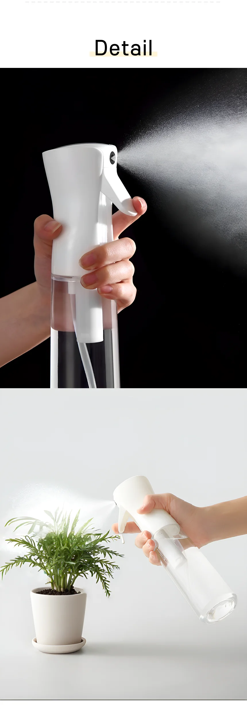 미세분사 분무기 반자동 미용실 원예 안개분사 500ML 상세5