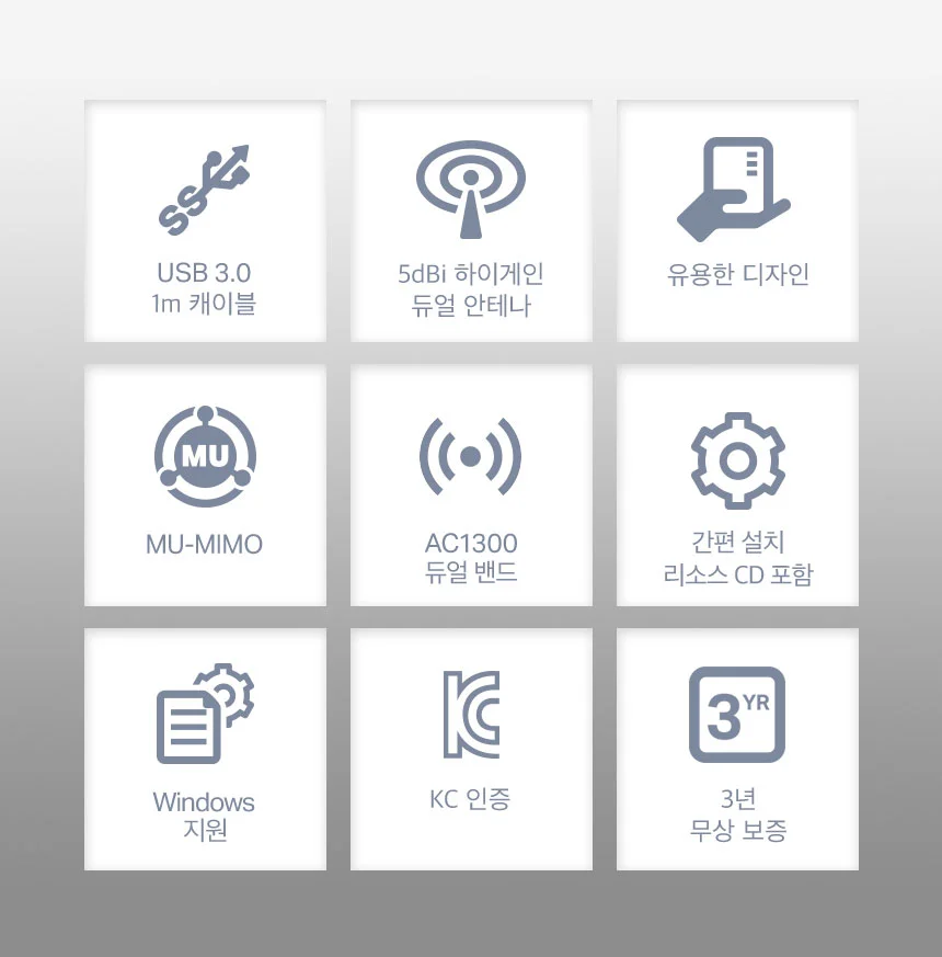티피링크 TP-LINK Archer T4U Plus 1300Mbps MU-MIMO 듀얼밴드 와이파이 무선 랜카드 상세3