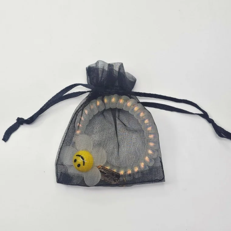 오간자 선물 포장 망사 복조리 주머니 블랙 7x9cm