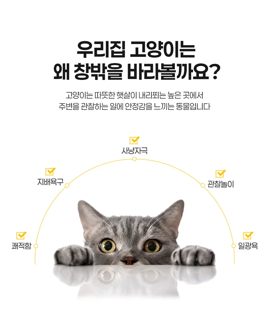 고양이 창문 거치식 접이식 캣해먹 침대 상세3