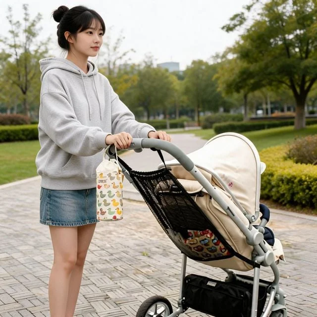 유모차 그물망 포켓 유아차 수납 주머니 기저귀 걸이 보관 가방망 거름망