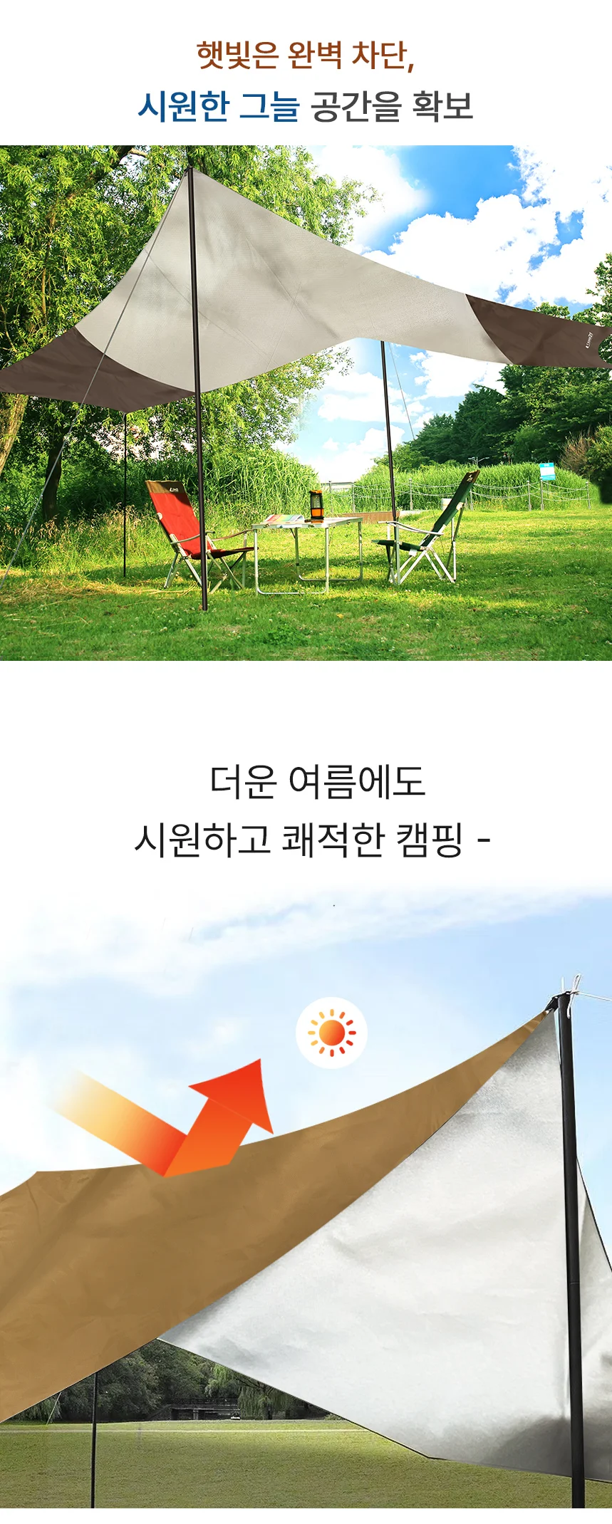 대형 헥사 타프 그늘막 차광막 520 480 250cm 천막지 상세3