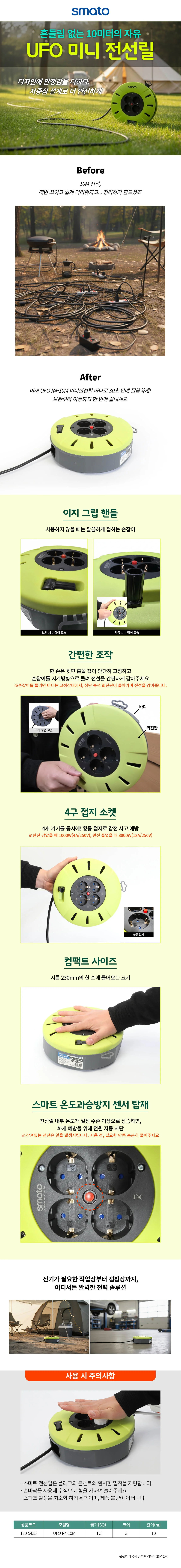 미니전선릴(접지) UFO R4-10M (1.5x10) (1.5x10) 상세1