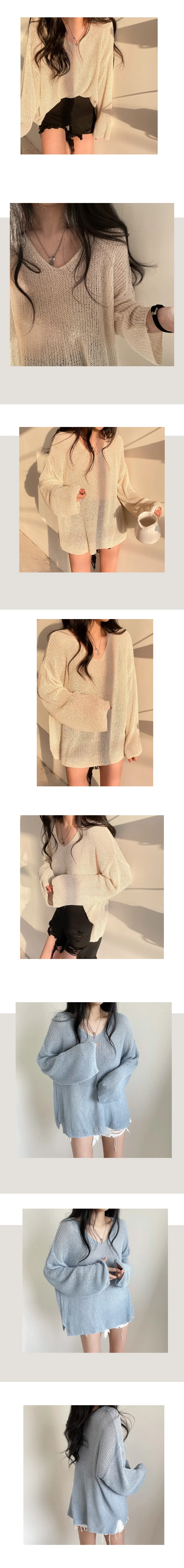 썸머 부클 라운드 니트웨어 상세2