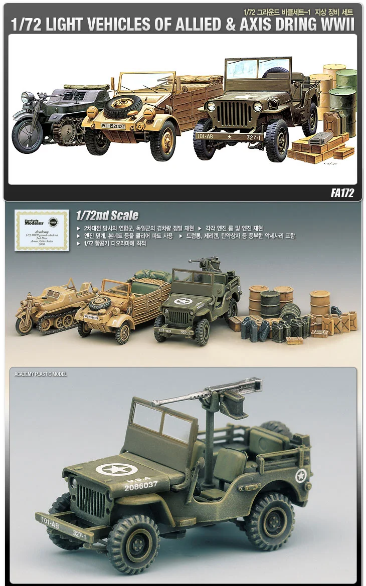 아카데미과학 2차대전 차량세트 1/72 프라모델 모형 상세2