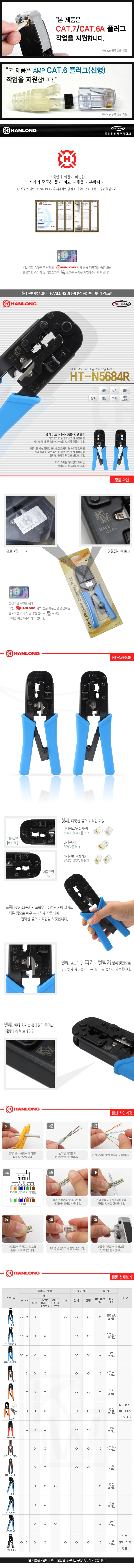 넷메이트 HTN5684R 랜툴 4P 6P 8P 압착기 랜선 공구 상세1